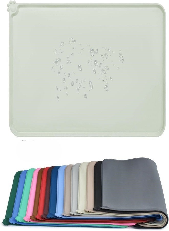 GODFLY حصيرة وعاء طعام الحيوانات الأليفة المقاومة للماء من GODFLY، حصيرة وعاء طعام وماء من السيليكون مانعة للانزلاق مع حافة لمنع الانسكاب، حصيرة طعام للحيوانات الأليفة لحماية الأرضيات، 19 × 12 بوصة، (قطعة واحدة) - Image 1